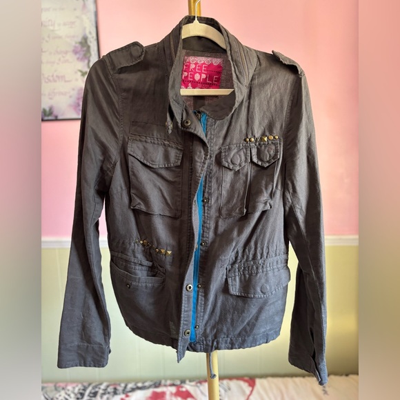 🌸Free People Cotton Utility Jacket Size 6 - Picture 2 of 5